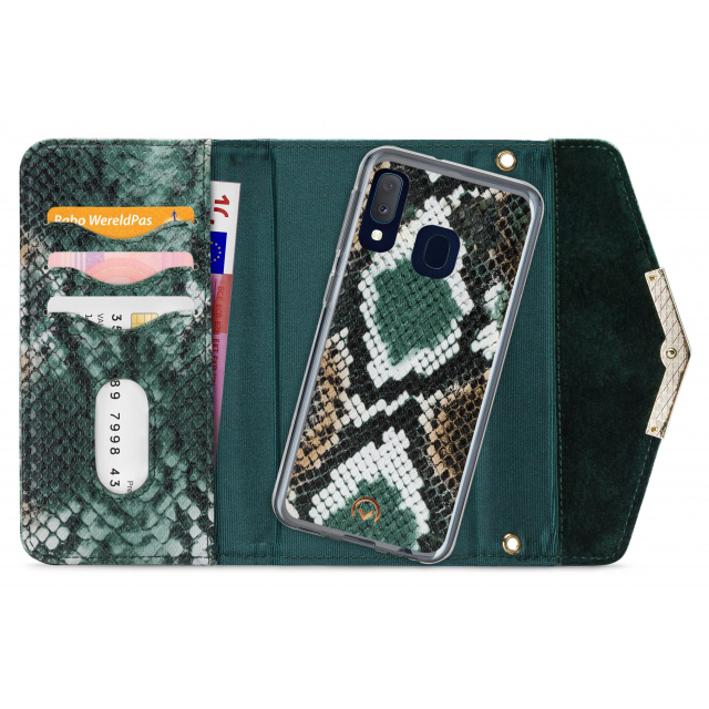 Mobilize Mobilize 2in1 Gelly Velvet Clutch Samsung Galaxy A20e - Green Snake