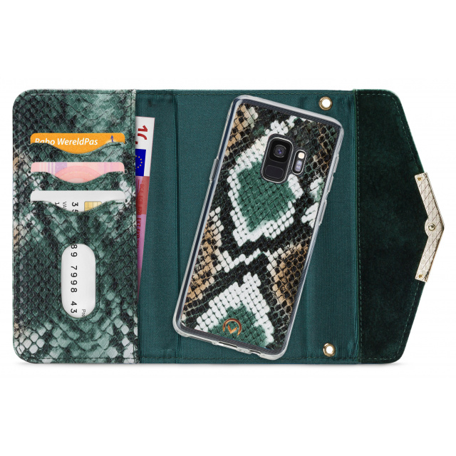 Mobilize Mobilize 2in1 Gelly Velvet Clutch voor Samsung Galaxy S9 - Green Snake, foto 4 van 6