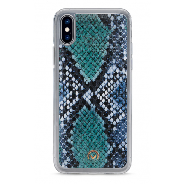 Mobilize Mobilize 2in1 Gelly Velvet Clutch voor iPhone X/Xs - Royal Blue Snake