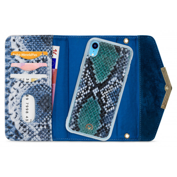 Mobilize Mobilize 2in1 Gelly Velvet Clutch for Apple iPhone XR Royal Blue Snake