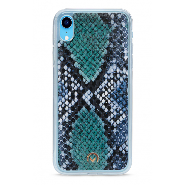 Mobilize Mobilize 2in1 Gelly Velvet Clutch voor Apple iPhone XR - Royal Blue Snake