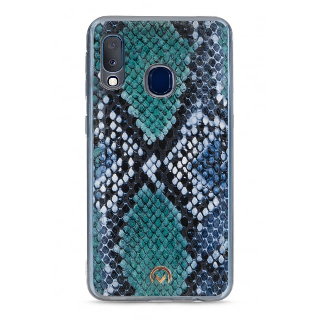 Mobilize Mobilize 2in1 Gelly Velvet Clutch voor Samsung Galaxy A20e - Royal Blue Snake, foto 6 van 6