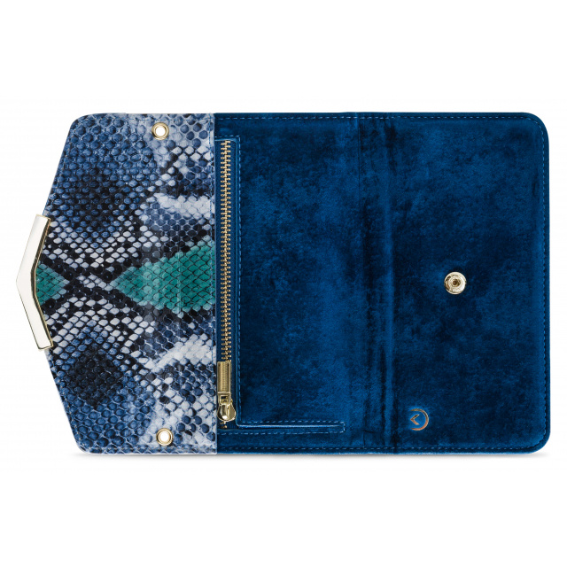 Mobilize Mobilize 2in1 Gelly Velvet Clutch voor Samsung Galaxy S10 - Royal Blue Snake