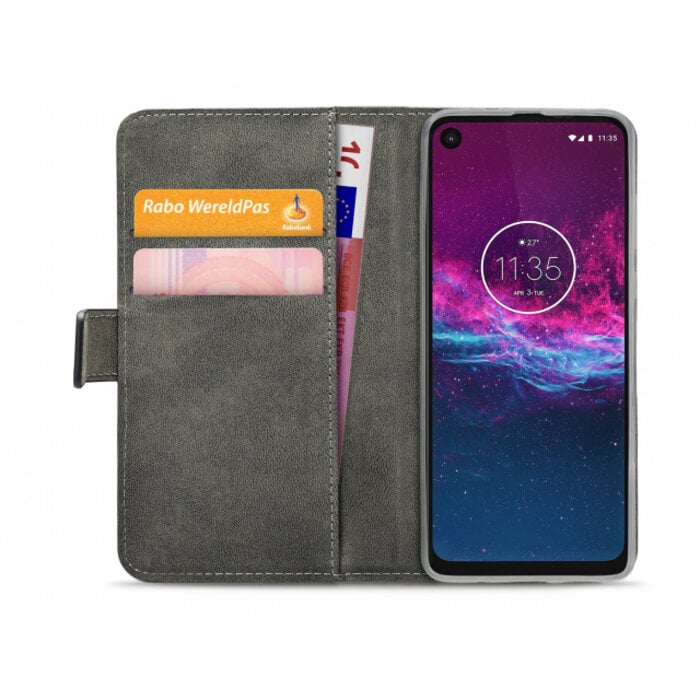 Mobilize Mobilize Classic Gelly Wallet Book Case Motorola One Action Black