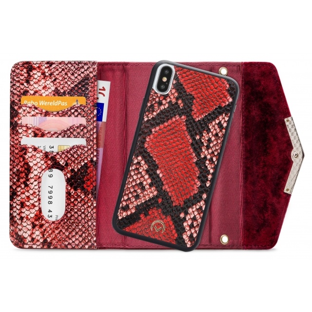 Mobilize Mobilize 2in1 Gelly Velvet Clutch iPhone X / Xs - Red Snake