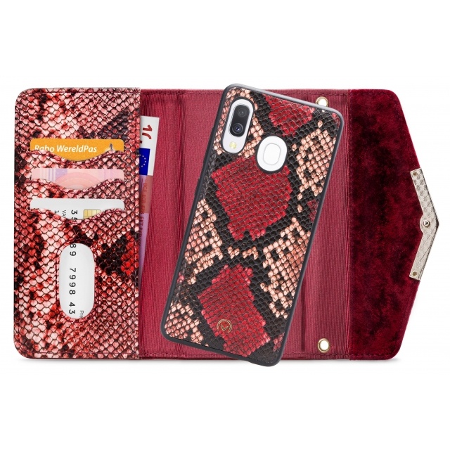 Mobilize Mobilize 2in1 Gelly Velvet Clutch Samsung Galaxy A40 - Red Snake, foto 4 van 6