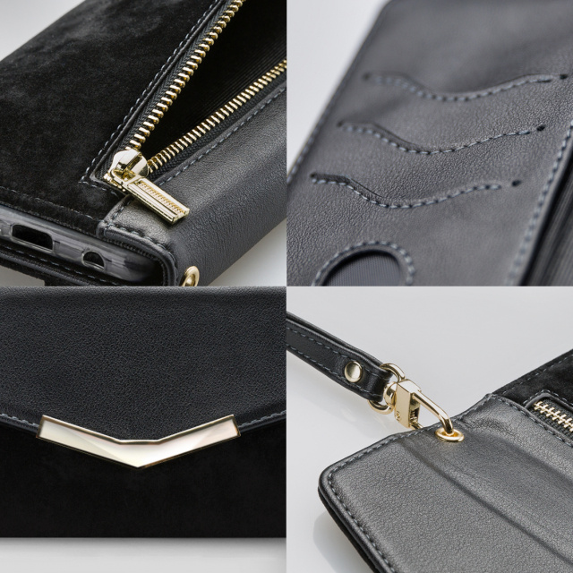 Mobilize Mobilize 2in1 Gelly Velvet Clutch voor Apple iPhone X / Xs - Deep Black
