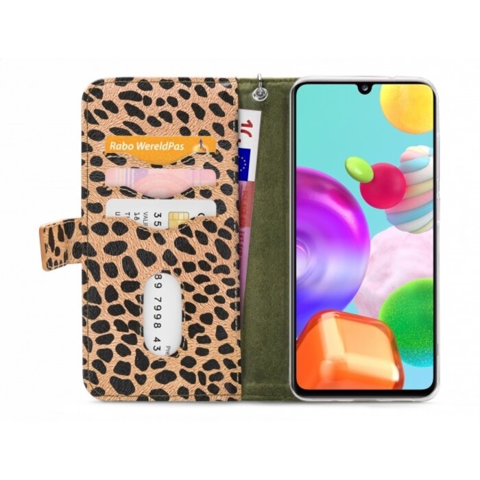 Mobilize Mobilize 2in1 Gelly Zipper Case Samsung Galaxy A41 Olive/Leopard