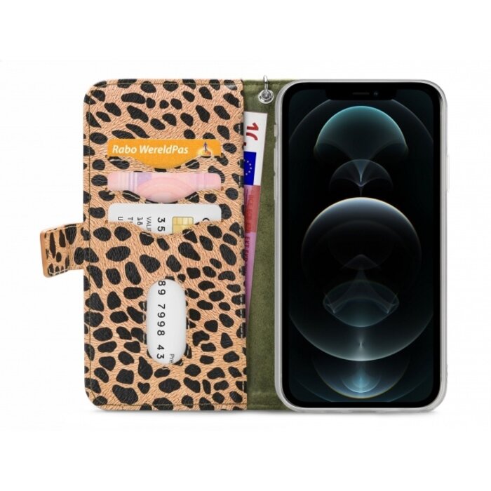 Mobilize Mobilize 2in1 Magnet Zipper Case Apple iPhone 12 Pro Max Olive/Leopard