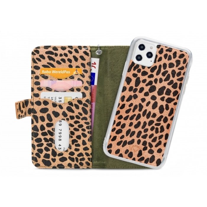 Mobilize Mobilize 2in1 Magnet Zipper Case Apple iPhone 12 Pro Max Olive/Leopard
