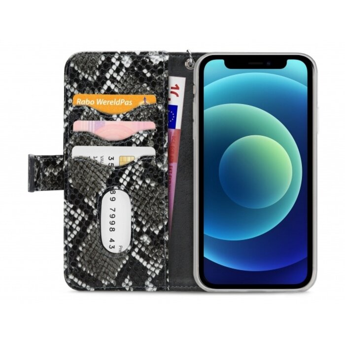 Mobilize Mobilize 2in1 Magnet Zipper Case Apple iPhone 12 Mini Black/Snake