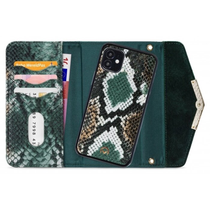 Mobilize Mobilize 2in1 Gelly Velvet Clutch for Apple iPhone 12 Mini Green Snake