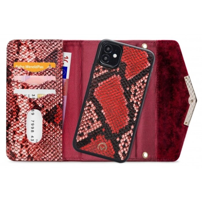 Mobilize Mobilize 2in1 Gelly Velvet Clutch for Apple iPhone 12 Mini Red Snake