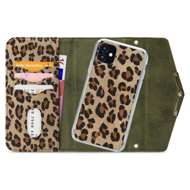 Mobilize Mobilize 2in1 Gelly Clutch voor Apple iPhone 12 Mini - Green Leopard
