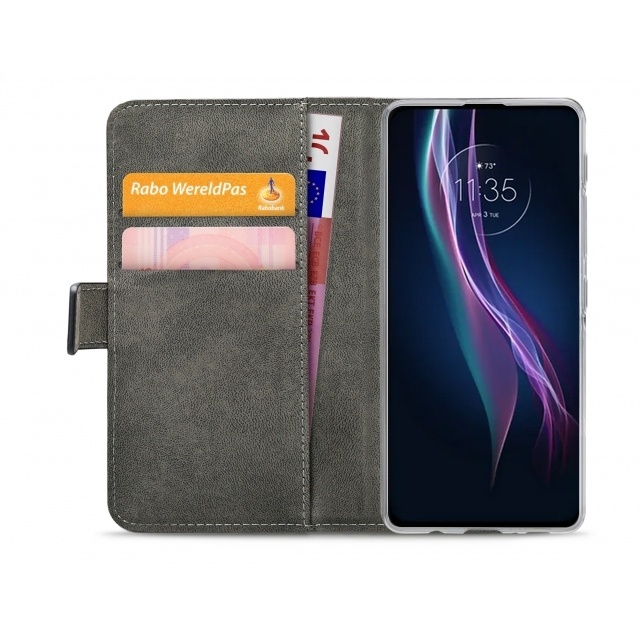 Mobilize Mobilize Classic Gelly Wallet Book Case Motorola One Fusion+ Zwart