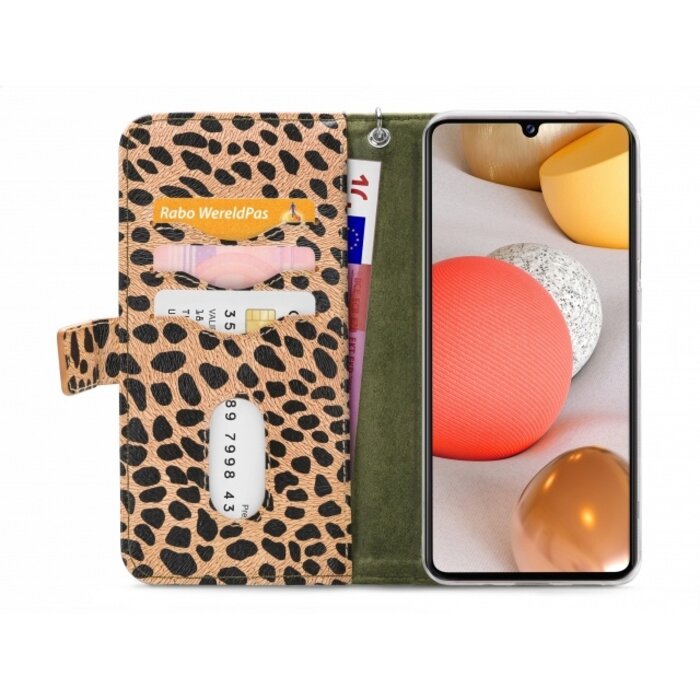 Mobilize Mobilize 2in1 Magnet Zipper Case Samsung Galaxy A42/A42 5G Olive/Leopard