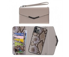 Mobilize Mobilize 2in1 Elegant Magnet Clutch Apple iPhone 11 Pro Beige Snake
