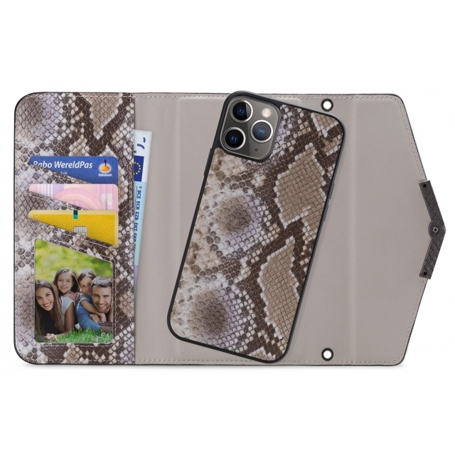 Mobilize Mobilize 2in1 Elegant Magnet Clutch Apple iPhone 11 Pro Beige Snake