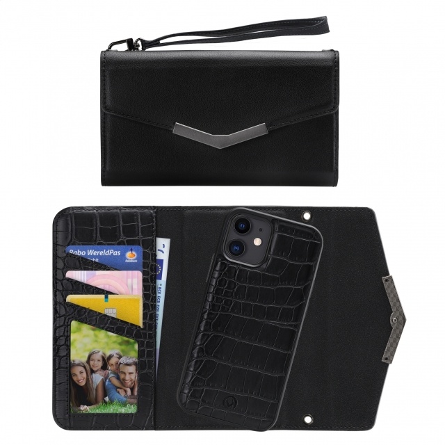 Mobilize Mobilize 2in1 Magnet Clutch Hoesje voor iPhone XR / iPhone 11 - Black Croco