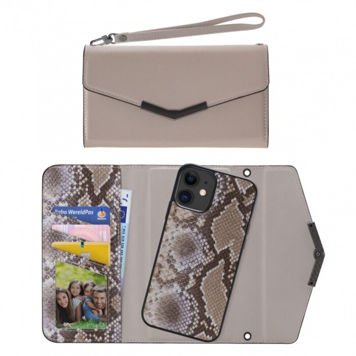 Mobilize Mobilize 2in1 Elegant Magnet Clutch Apple iPhone XR/11 Beige Snake