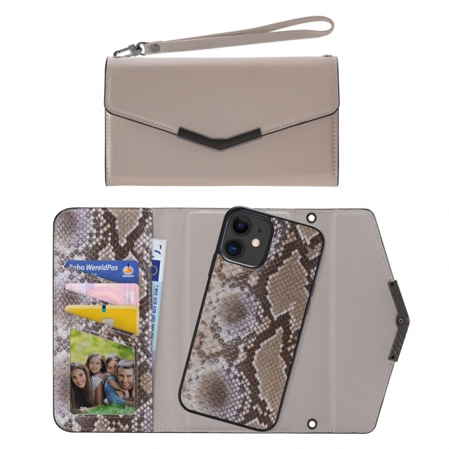 Mobilize Mobilize 2in1 Elegant Magnet Clutch Apple iPhone XR/11 Beige Snake