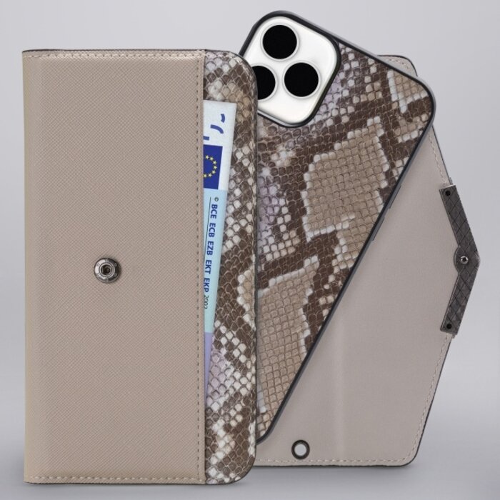 Mobilize Mobilize 2in1 Elegant Magnet Clutch Apple iPhone XR/11 Beige Snake