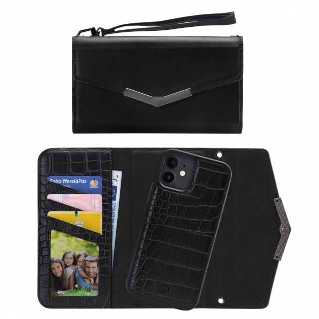 Mobilize Mobilize 2in1 Elegant Magnet Clutch voor Apple iPhone 12 Mini - Black Croco