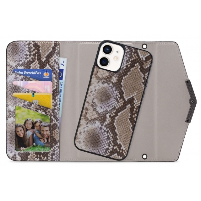 Mobilize Mobilize 2in1 Elegant Magnet Clutch iPhone 12 Mini - Beige Snake