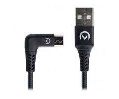 Mobilize Mobilize Strong Nylon 90° Haakse Micro-USB Kabel 1.5m - 12W - Zwart