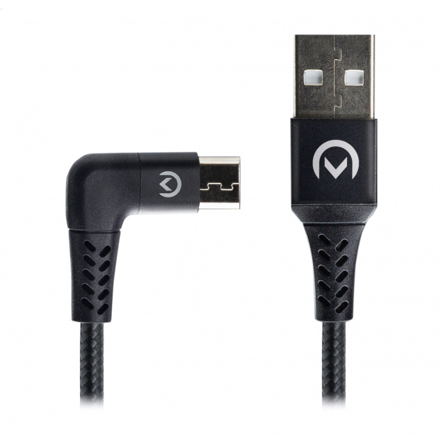 Mobilize Mobilize Strong Nylon 90° Micro-USB Kabel 1.5m - 12W - Zwart