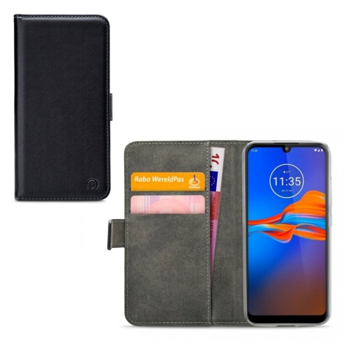 Mobilize Mobilize Classic Gelly Wallet Book Case Motorola Moto E6 Plus Zwart