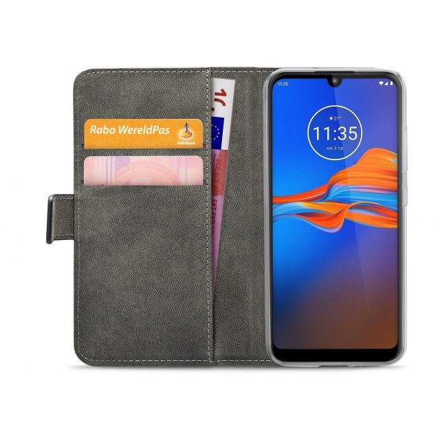 Mobilize Mobilize Classic Gelly Wallet Book Case Motorola Moto E6 Plus Zwart
