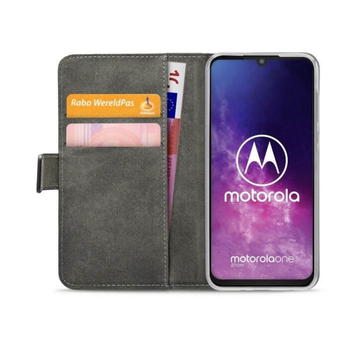 Mobilize Mobilize Classic Gelly Wallet Book Case voor Motorola Moto One Zoom - Zwart