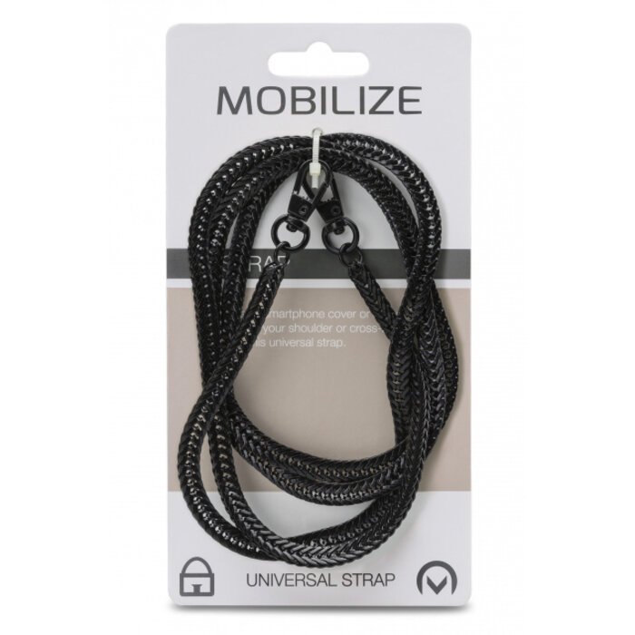 Mobilize Mobilize Metalen Telefoon Schouderband Universeel - Mat Zwart