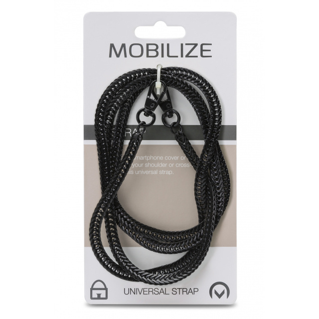 Mobilize Mobilize Metalen Telefoon Schouderband Universeel - Mat Zwart