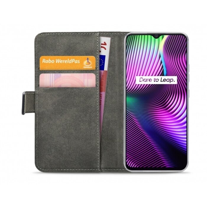 Mobilize Mobilize Classic Gelly Wallet Book Case voor realme 7i / C12 / C15 - Zwart