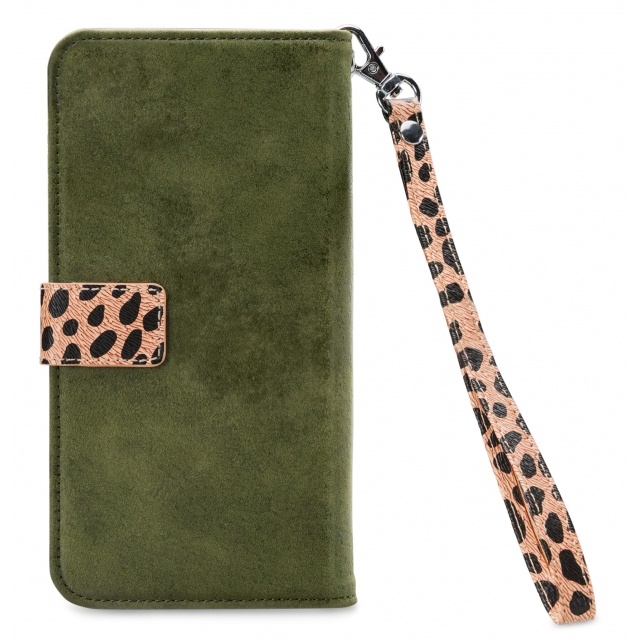 Mobilize Mobilize 2in1 Magnet Zipper Case Samsung Galaxy A22 5G - Olive/Leopard