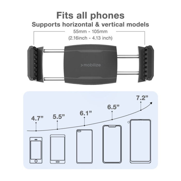 Mobilize Mobilize Universele Telefoonhouder voor Ronde Ventilatieroosters - Zwart
