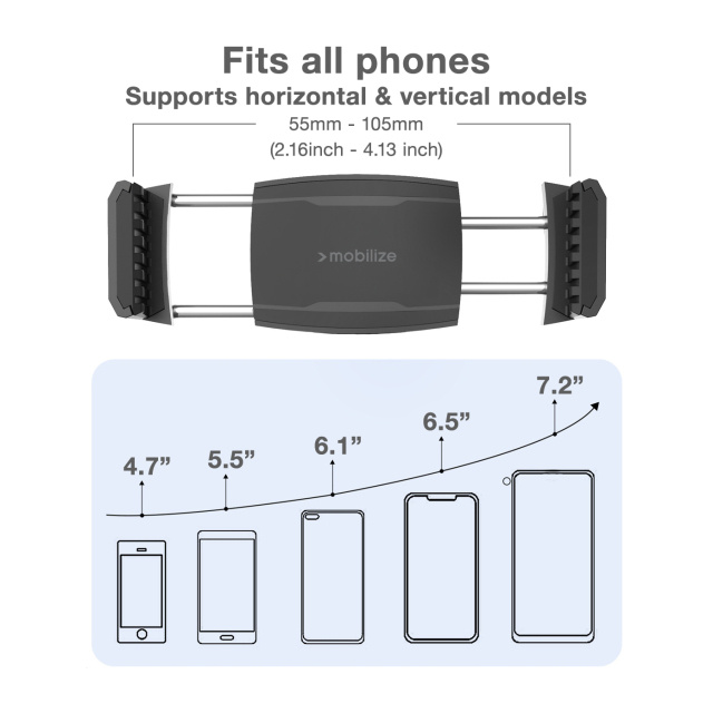 Mobilize Mobilize Universele Telefoonhouder voor Ronde Ventilatieroosters - Zwart