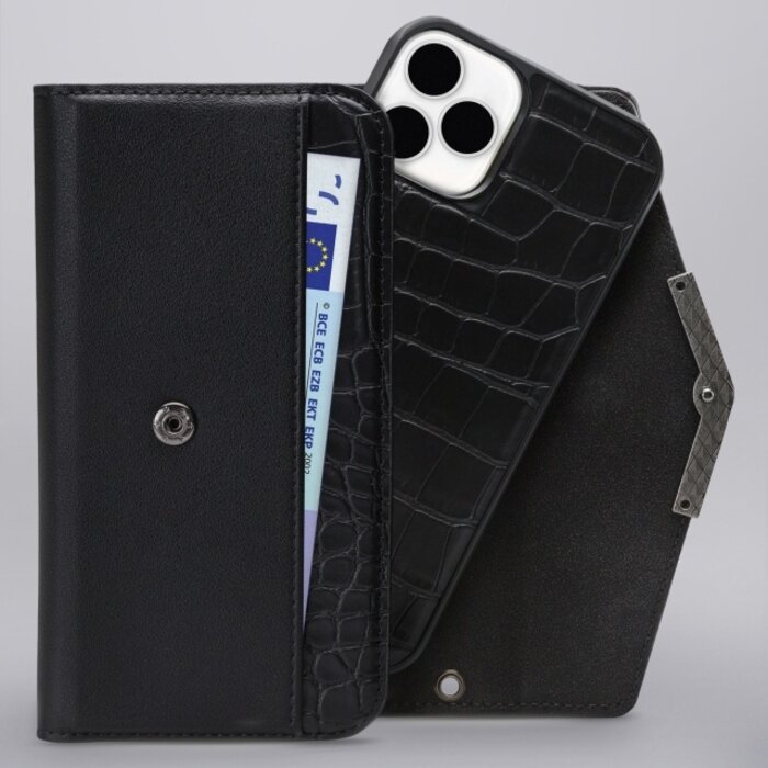 Mobilize Mobilize 2in1 Magnet Clutch Hoesje iPhone 13 Mini - Black Croco