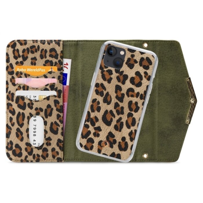 Mobilize Mobilize 2in1 Gelly Clutch voor Apple iPhone 13 Mini - Green Leopard
