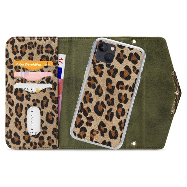 Mobilize Mobilize 2in1 Gelly Clutch Apple iPhone 13 Mini - Green Leopard, foto 4 van 6