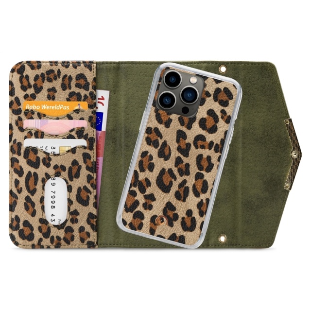 Mobilize Mobilize 2-in-1 Gelly Clutch Apple iPhone 13 Pro - Green Leopard