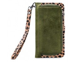 Mobilize Mobilize 2in1 Magnet Zipper Case Samsung Galaxy A22 4G Olive/Leopard