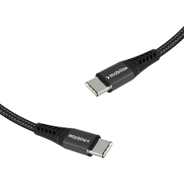 Mobilize Mobilize Strong Nylon USB-C naar USB-C Kabel 2m - 100W Zwart