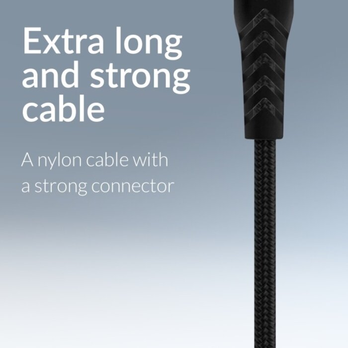 Mobilize Mobilize Strong Nylon USB-C naar USB-C Kabel 2m - 100W Zwart