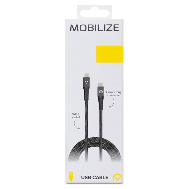 Mobilize Mobilize Strong Nylon USB-C naar USB-C Kabel 2m - 100W Zwart