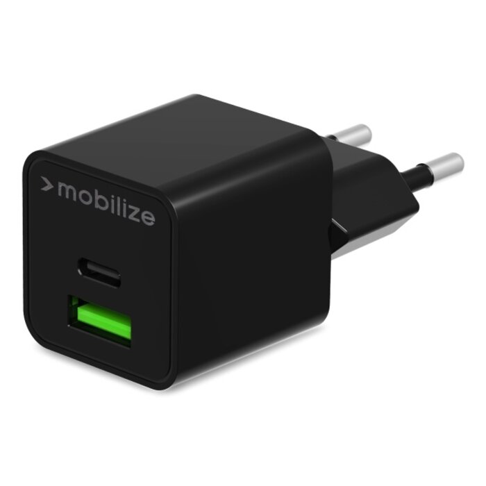 Mobilize Mobilize Wall Charger GaN 30W USB-C PD/PPS + USB-A Zwart