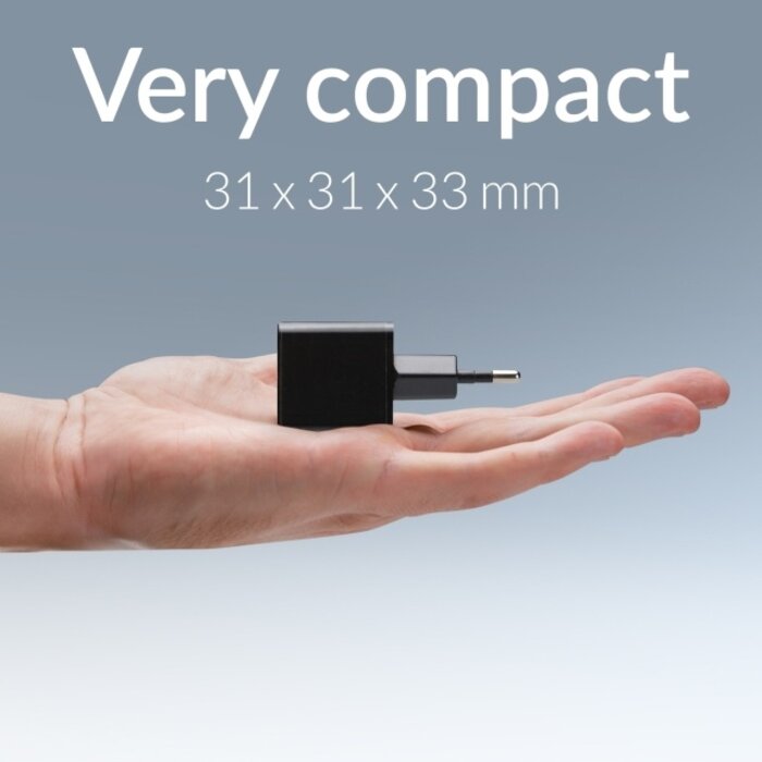 Mobilize Mobilize Wall Charger GaN 30W USB-C PD/PPS + USB-A Zwart