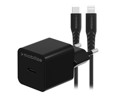 Mobilize Mobilize 20W USB-C Snellader + MFi Lightning Nylon Kabel 1.2m - Zwart